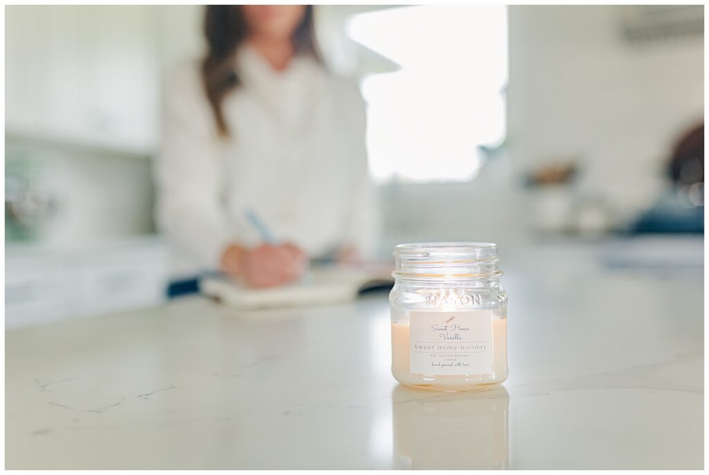 Hand-poured candles by Sweet Home Vanilla on display in Amanda’s Thomas, West Virginia shop.