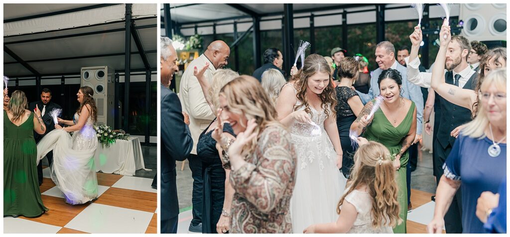 Wedding guests and children dancing joyfully at Ellis House Maryland reception, captured by Zoe Evans Photography.