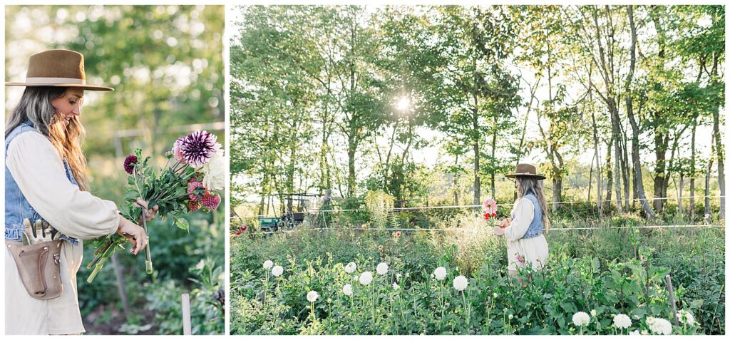 Overhead view of a lush flower field at golden hour, highlighting how natural brand settings can set the tone but still need intentional messaging to convert.