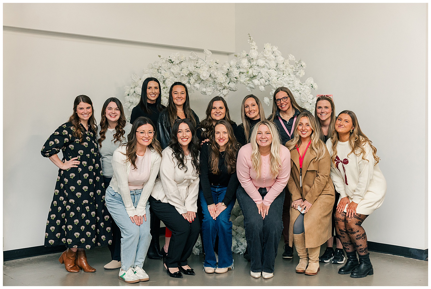 Group photo of female entrepreneurs attending branding event for small business owners in Morgantown, WV.