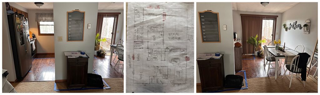 Before photos of interior spaces in our small-town West Virginia starter home prior to renovation and home addition.