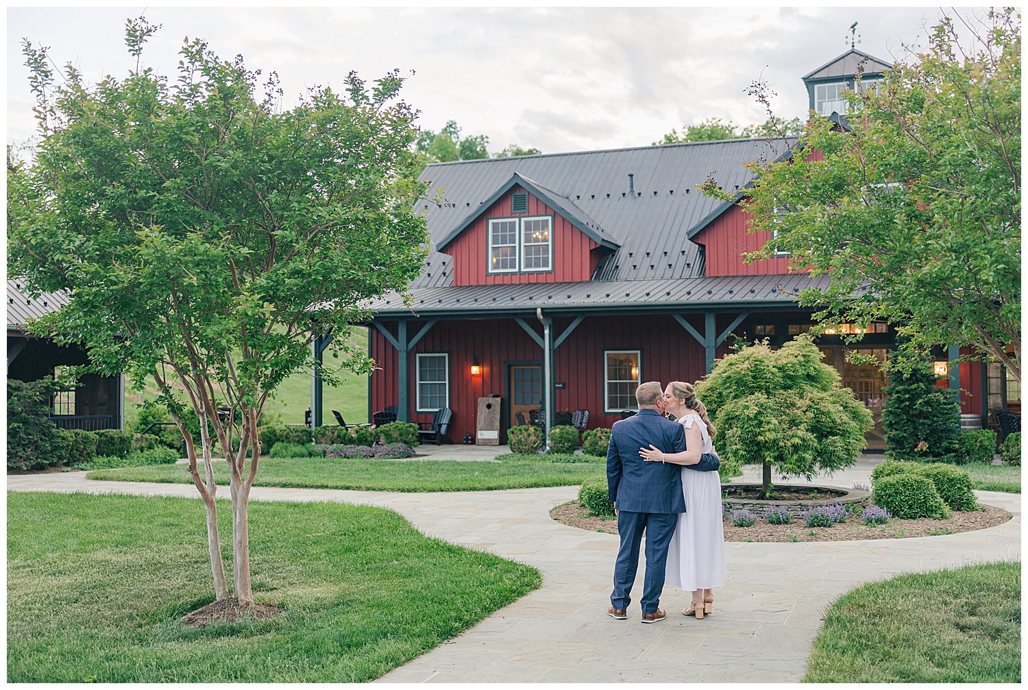 Romantic Williams Gap Winery wedding portraits in Loudoun County Virginia wine country